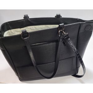 Glass Ladder & Co. Black Saffiano Tote Bag Croc Trim Laptop Pocket